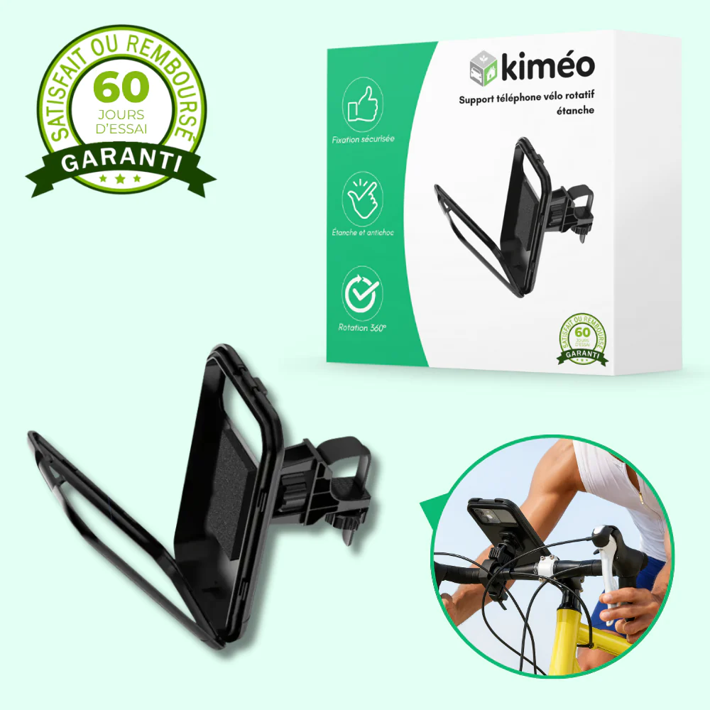 Support téléphone vélo 360° étanche – Porte-téléphone antichoc pour VTT, vélo électrique et moto - Image 2