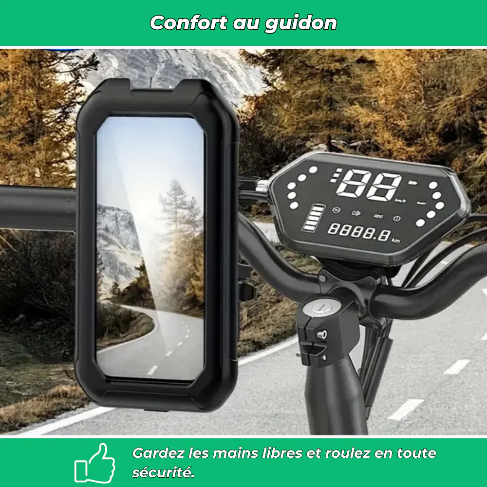 Support téléphone vélo 360° étanche – Porte-téléphone antichoc pour VTT, vélo électrique et moto - Image 5