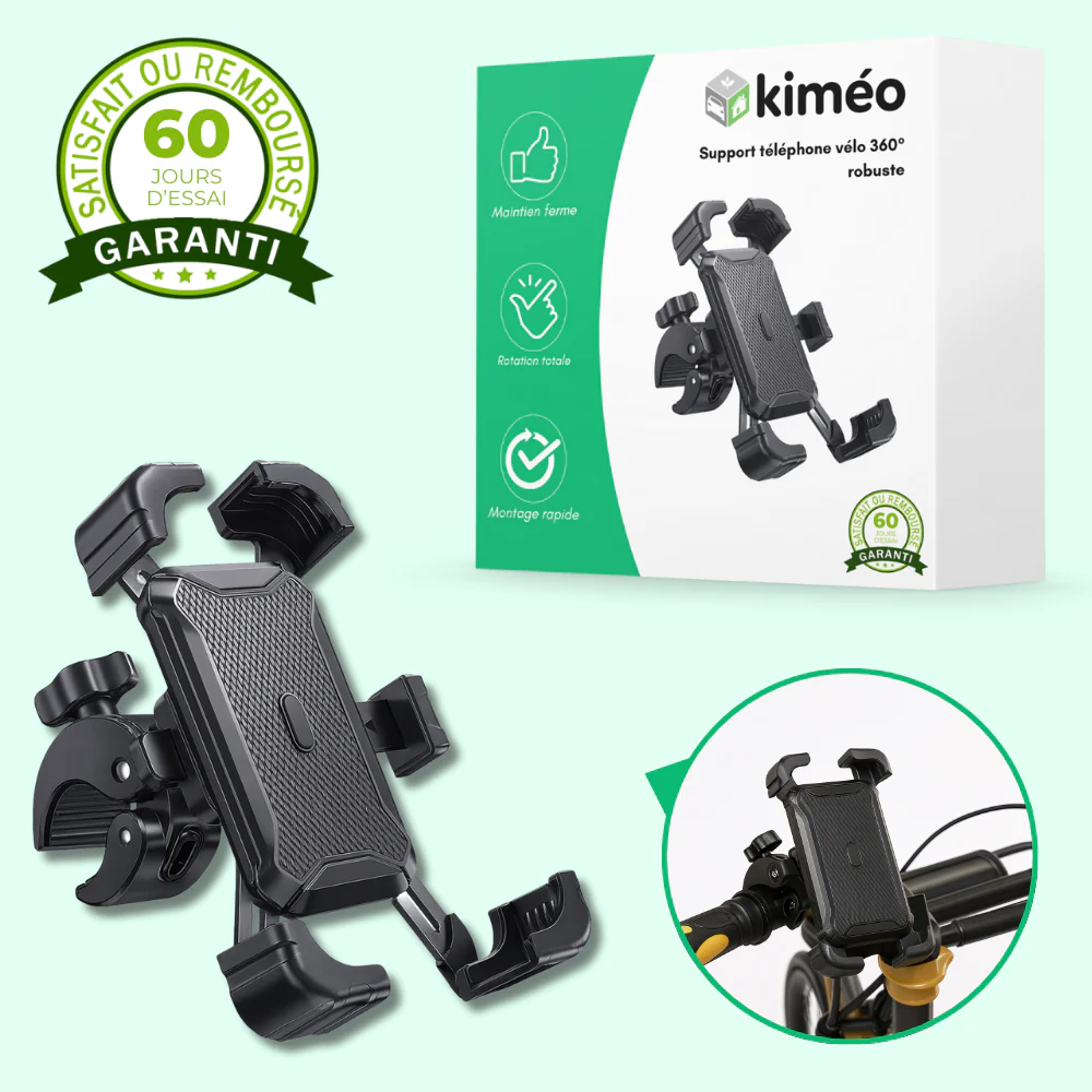 Support téléphone vélo 360° – Fixation guidon universelle anti-choc - Image 2