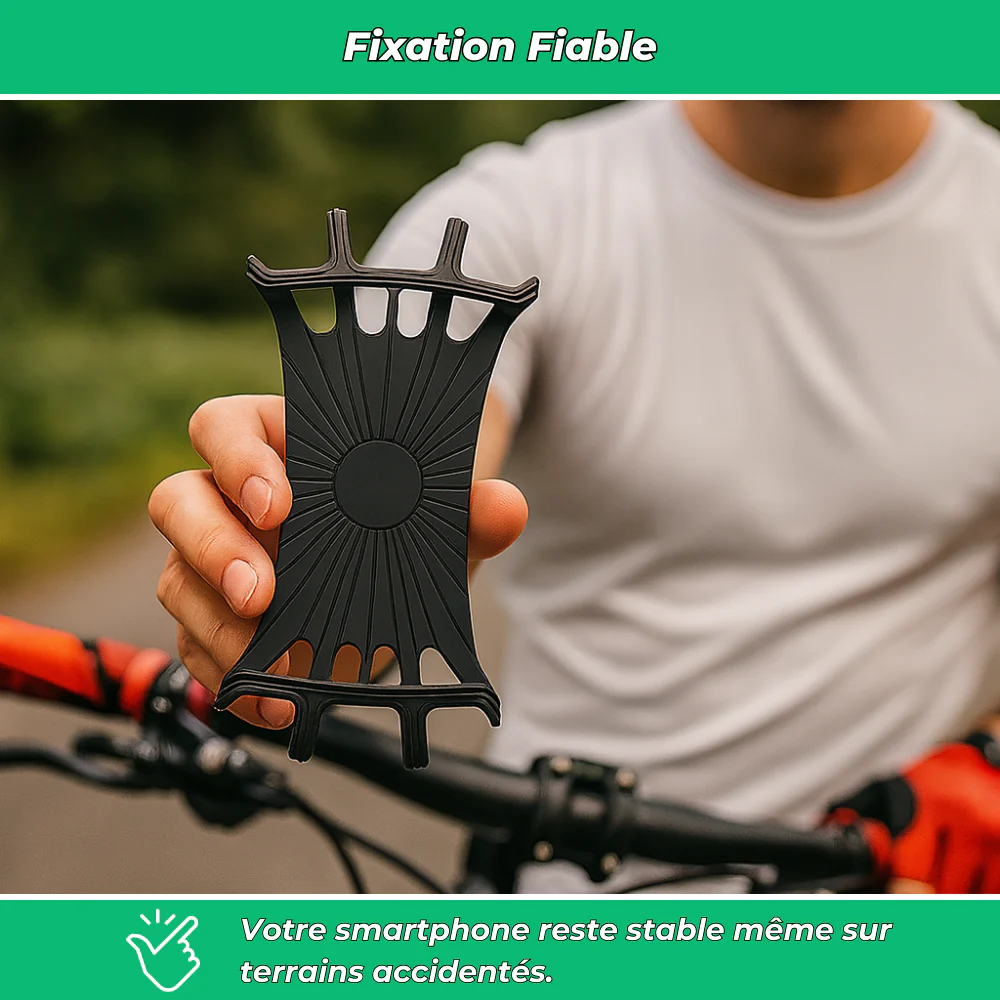 Support téléphone vélo silicone 360° – Porte-smartphone universel rotatif pour guidon de vélo - Image 4