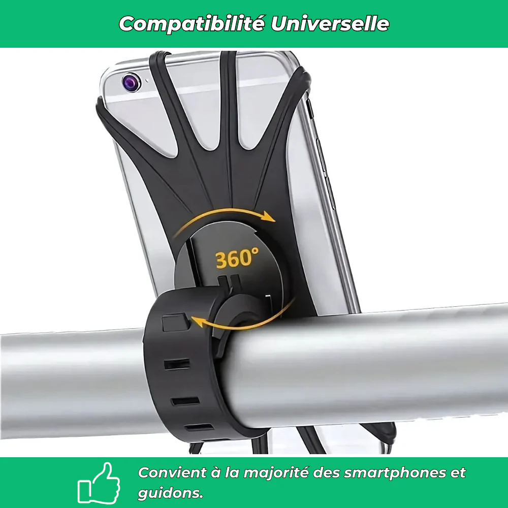 Support téléphone vélo silicone 360° – Porte-smartphone universel rotatif pour guidon de vélo - Image 5