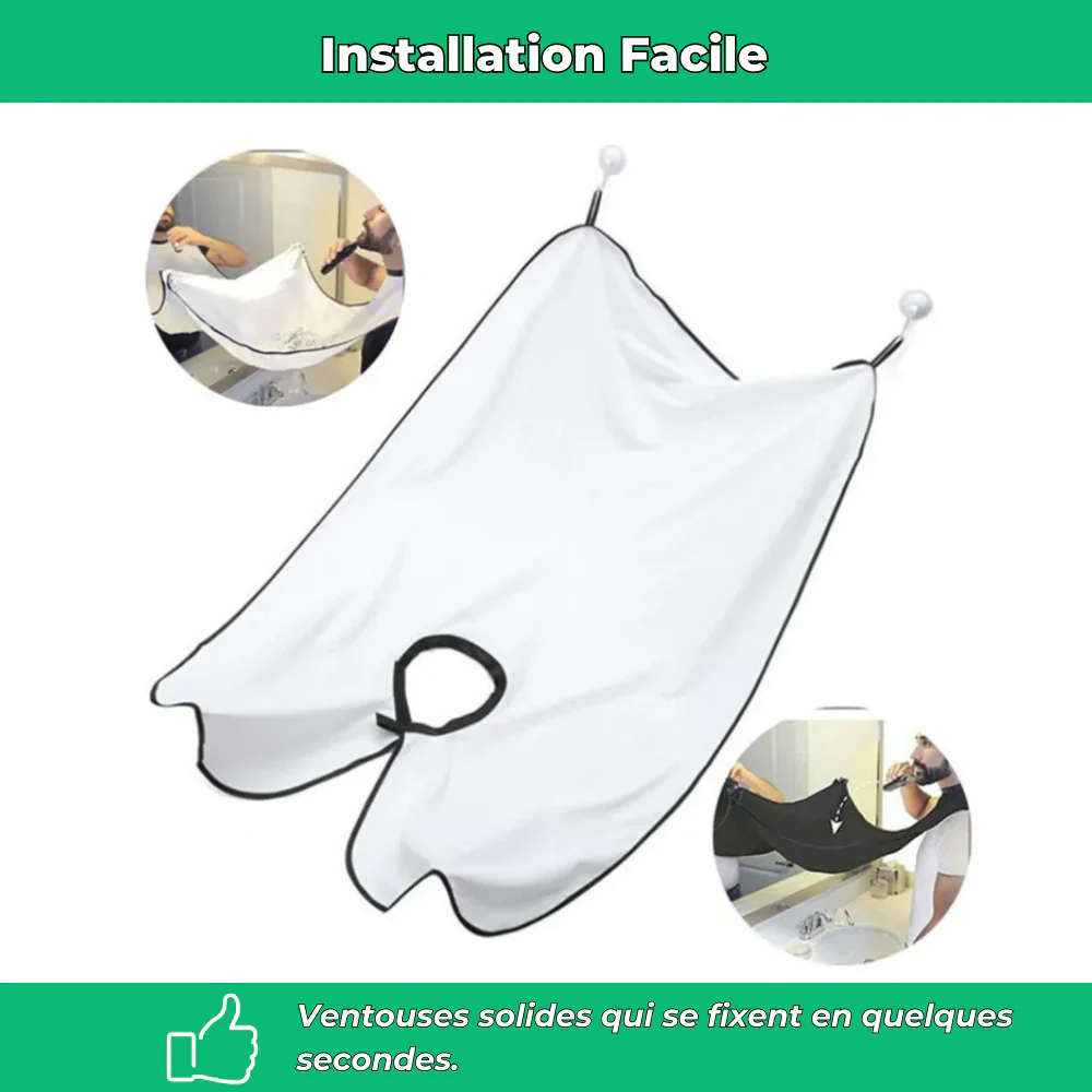 Tablier de rasage barbe homme étanche avec ventouses - Image 5