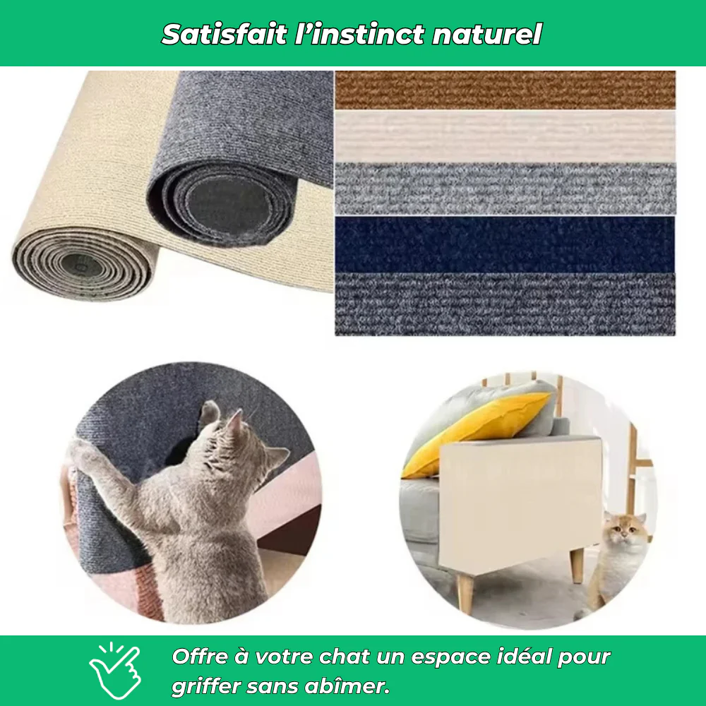 Tapis griffoir auto-adhésif pour chats – Protège murs et meubles des griffes - Image 5