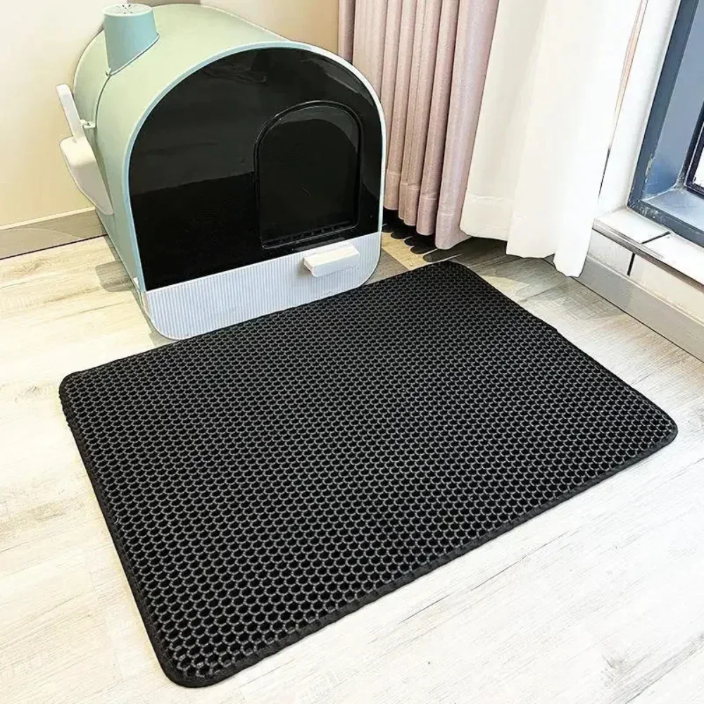 Tapis attrape-litière double couche pour chat – Anti-débordement et facile à nettoyer - Image 6