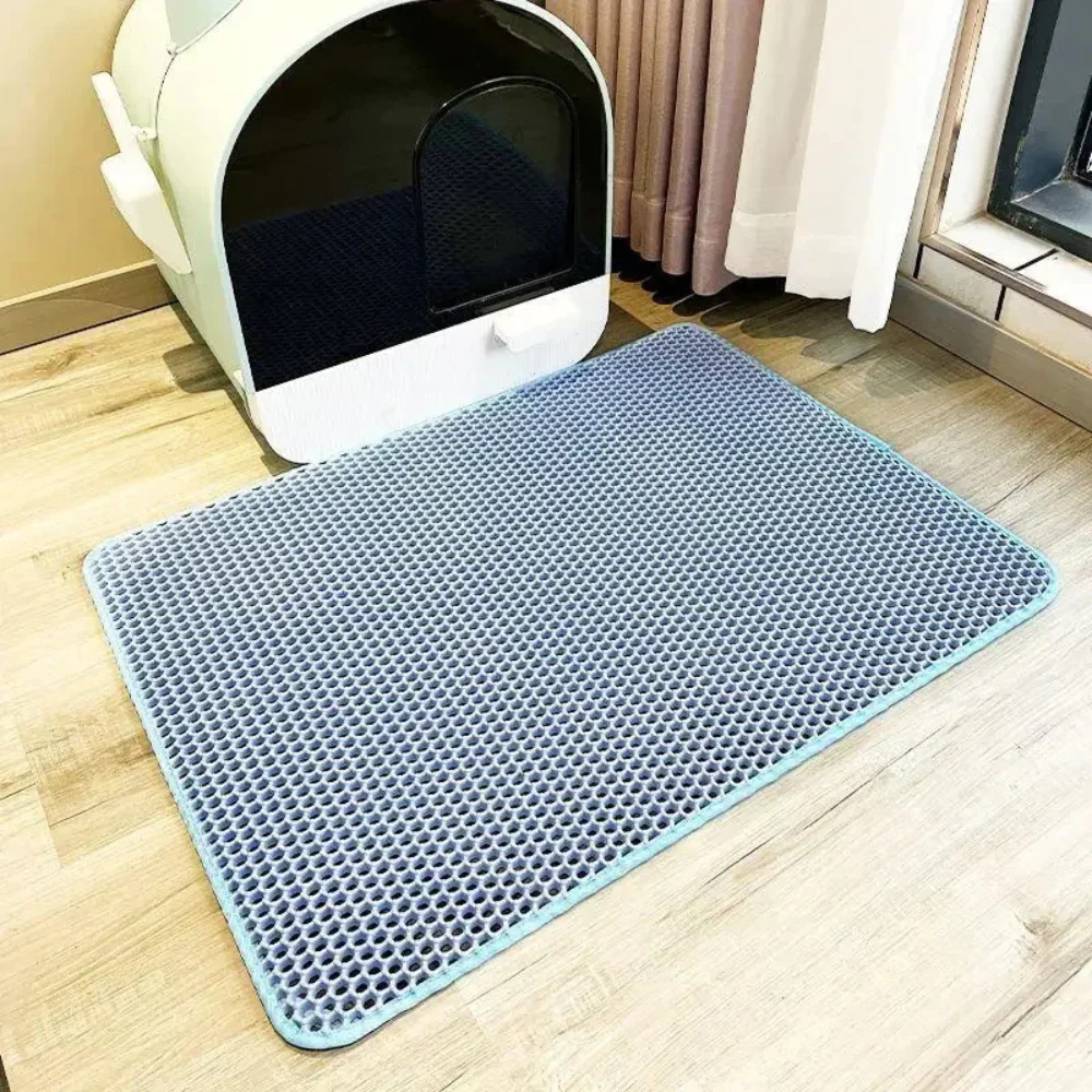 Tapis attrape-litière double couche pour chat – Anti-débordement et facile à nettoyer - Image 7