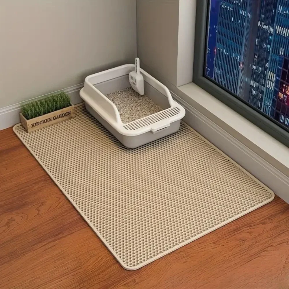 Tapis attrape-litière double couche pour chat – Anti-débordement et facile à nettoyer - Image 8