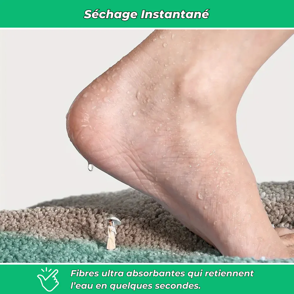 Tapis de bain antidérapant absorbant ultra doux motif plage - Image 4