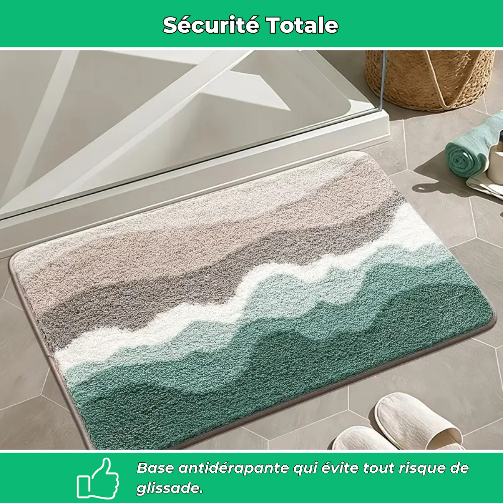 Tapis de bain antidérapant absorbant ultra doux motif plage - Image 5