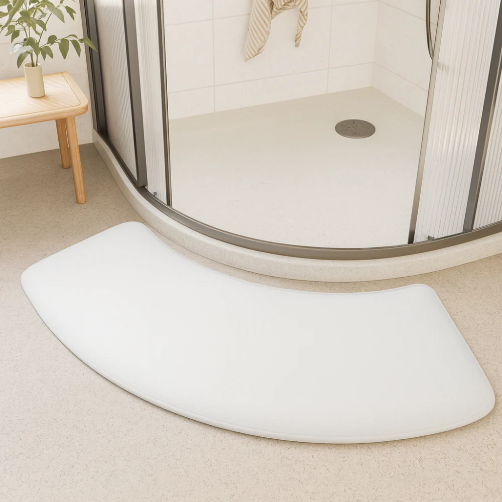 Tapis de bain demi-lune antidérapant lavable polyester - Image 10