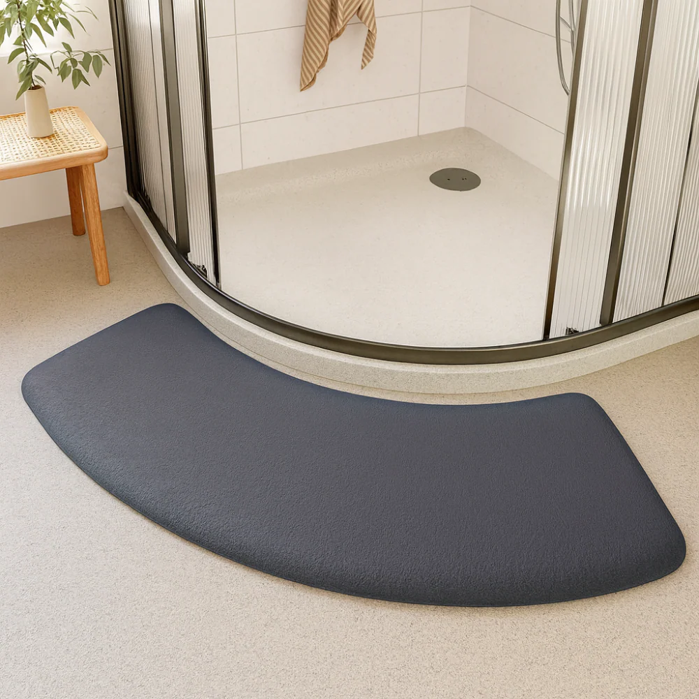 Tapis de bain demi-lune antidérapant lavable polyester - Image 6