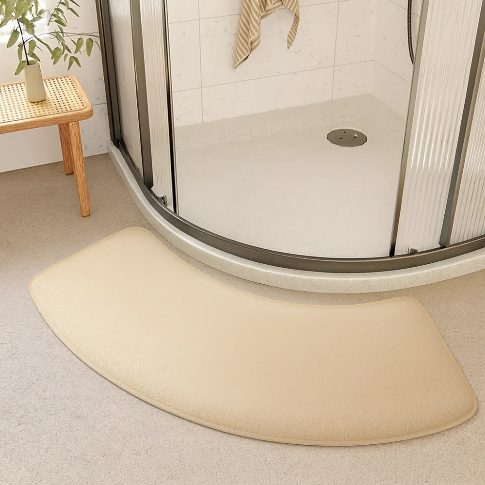 Tapis de bain demi-lune antidérapant lavable polyester - Image 7