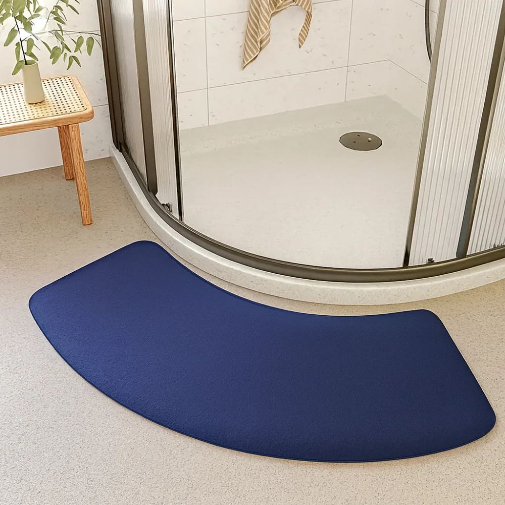 Tapis de bain demi-lune antidérapant lavable polyester - Image 8