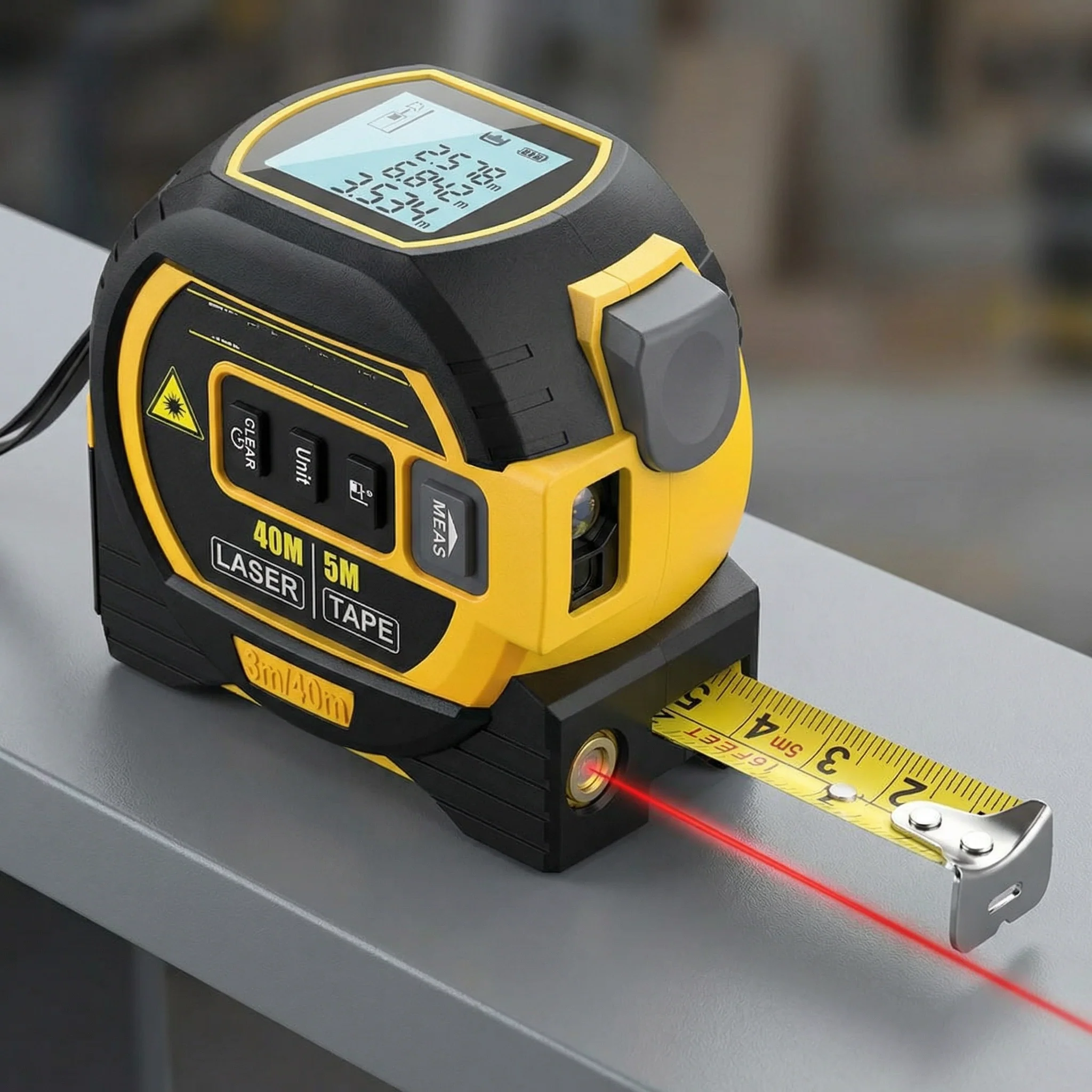 Télémètre Laser Numérique – Mesures Précises et Rapides jusqu’à 40 m avec Ruban à Mesurer 5 m - Image 2