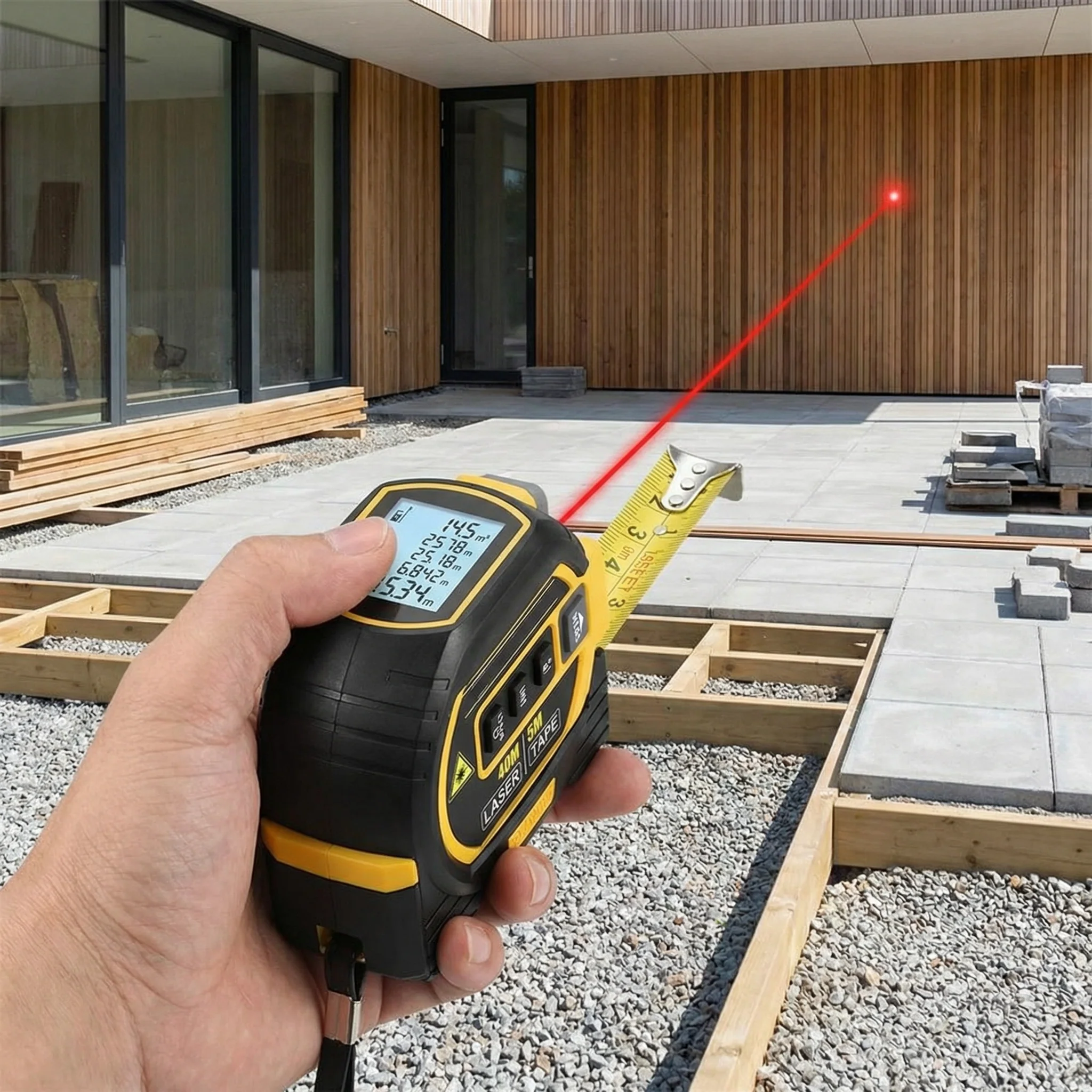 Télémètre Laser Numérique – Mesures Précises et Rapides jusqu’à 40 m avec Ruban à Mesurer 5 m - Image 4
