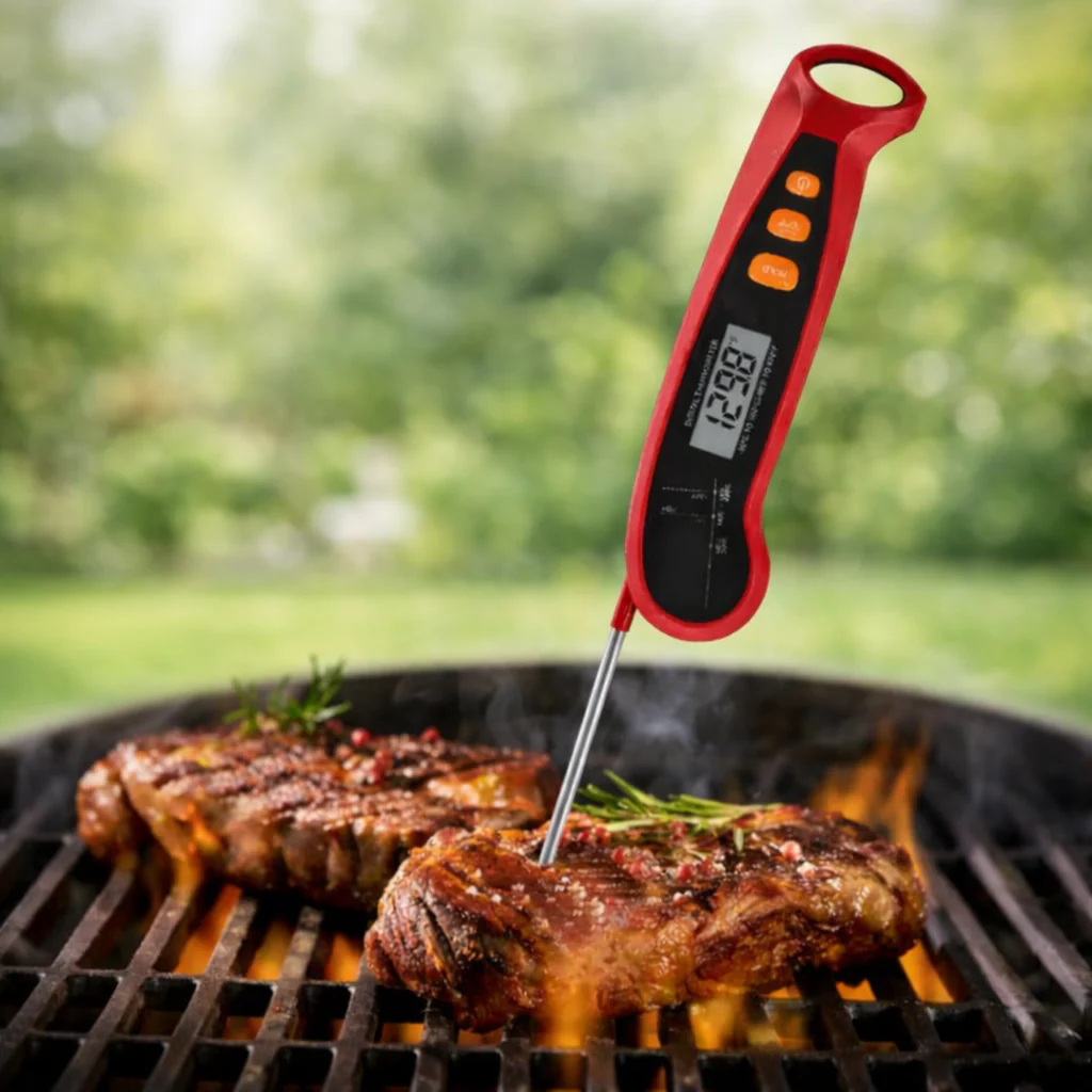 ThermomĂštre de Cuisine Digital Ă Double Sonde Pliable en Inox