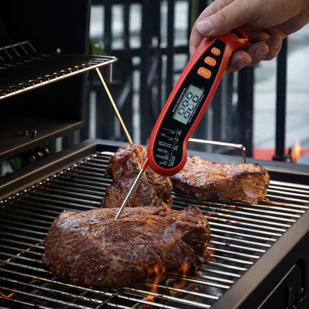 ThermomĂštre de Cuisine Digital Ă Double Sonde Pliable en Inox - Image 3