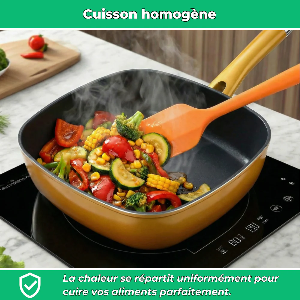 TitaneCook | Poêle Antiadhésive en Titane 30cm | Cuisine Saine Facile | Compatible Induction Gaz - Image 2
