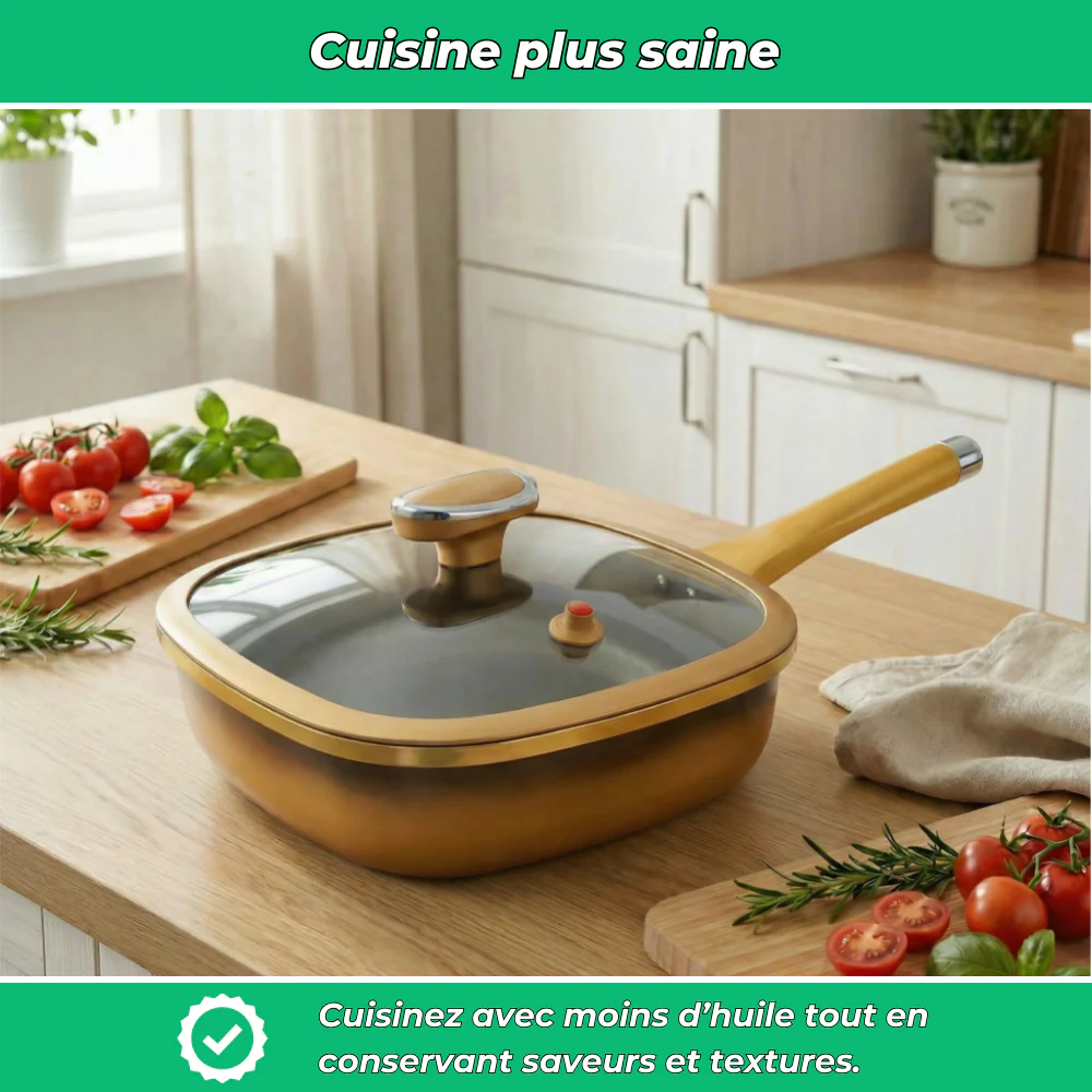 TitaneCook | Poêle Antiadhésive en Titane 30cm | Cuisine Saine Facile | Compatible Induction Gaz - Image 4