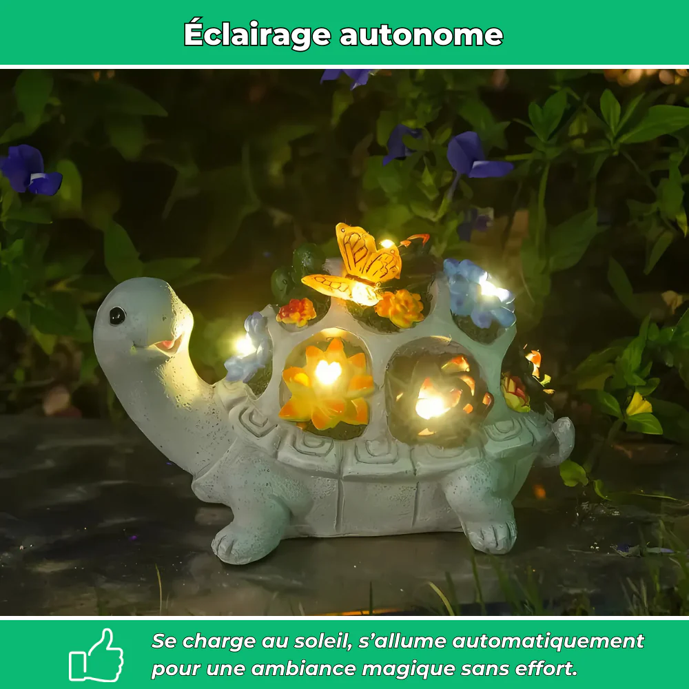 Tortue solaire LED colorée pour jardin - Image 3