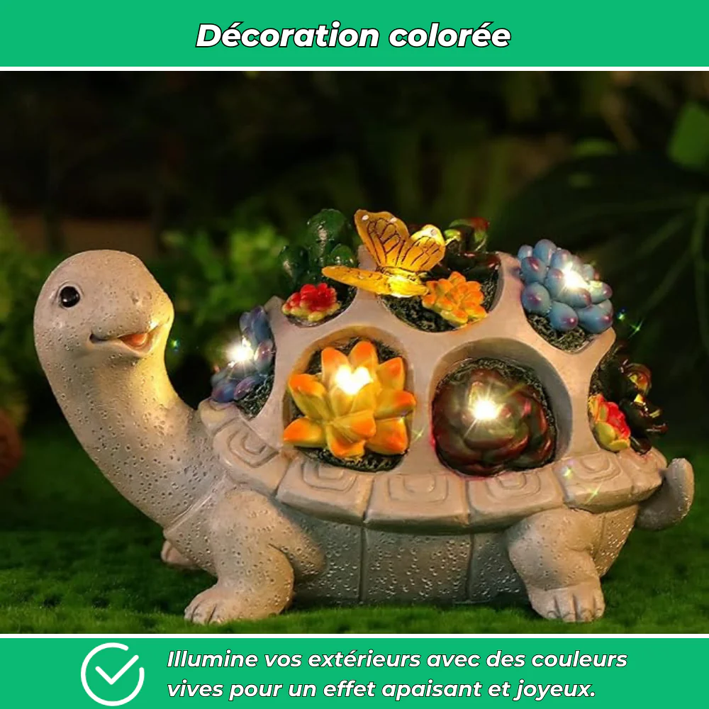 Tortue solaire LED colorée pour jardin - Image 4