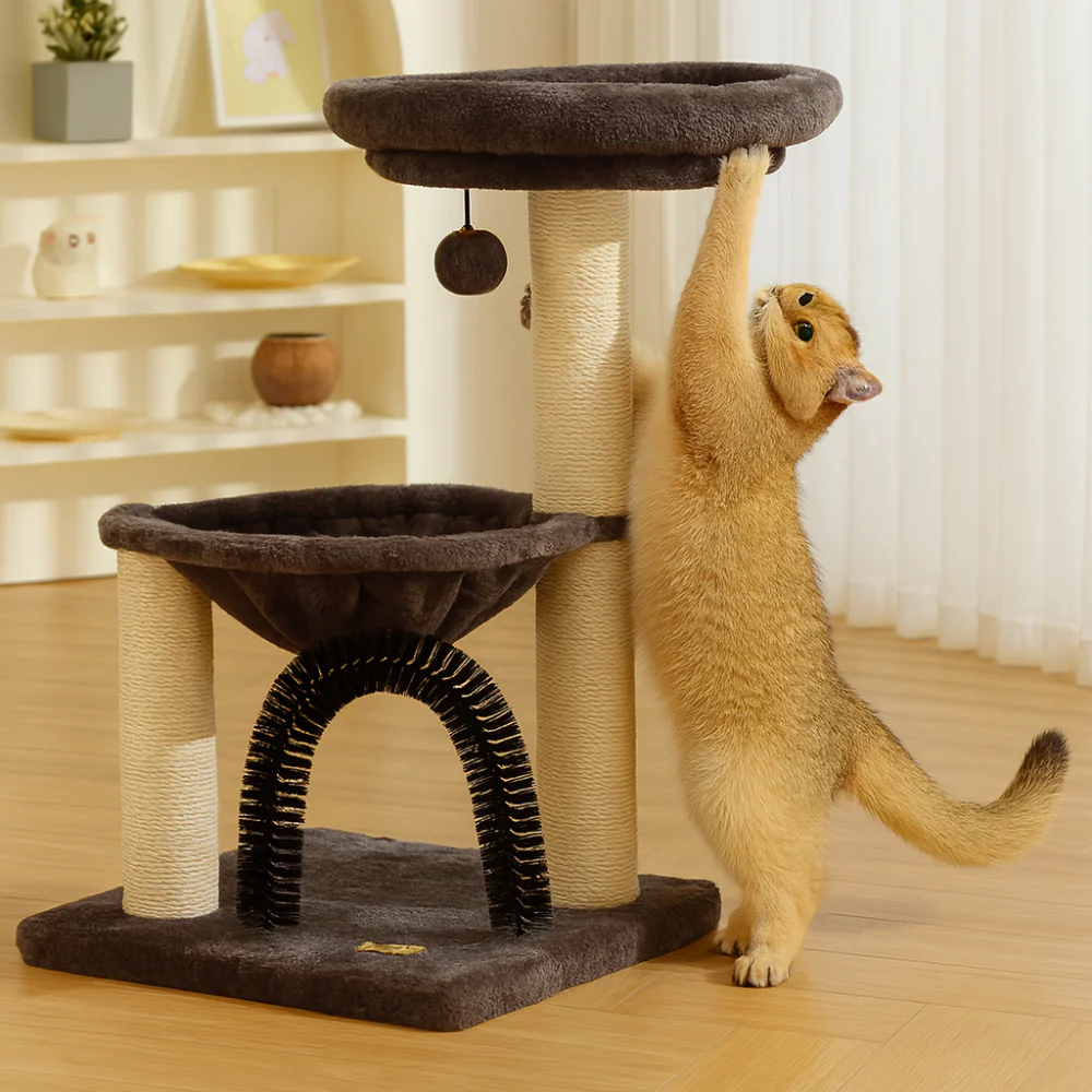Tour de Jeu Interactive pour Chat – Jouet avec Balles Rotatives et Griffoir