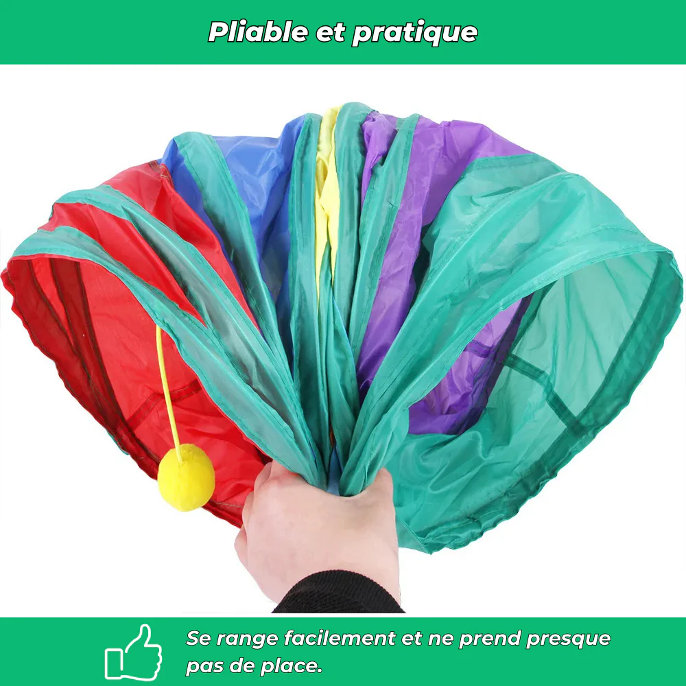 Tunnel de jeu pliable en S avec jouet suspendu pour chats - Image 5