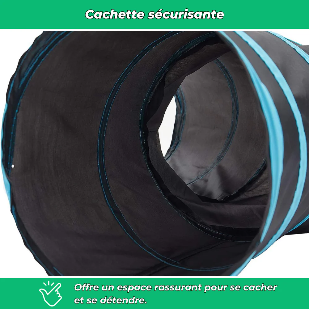 Tunnel interactif pliable 3 voies avec jouet pour chats - Image 4