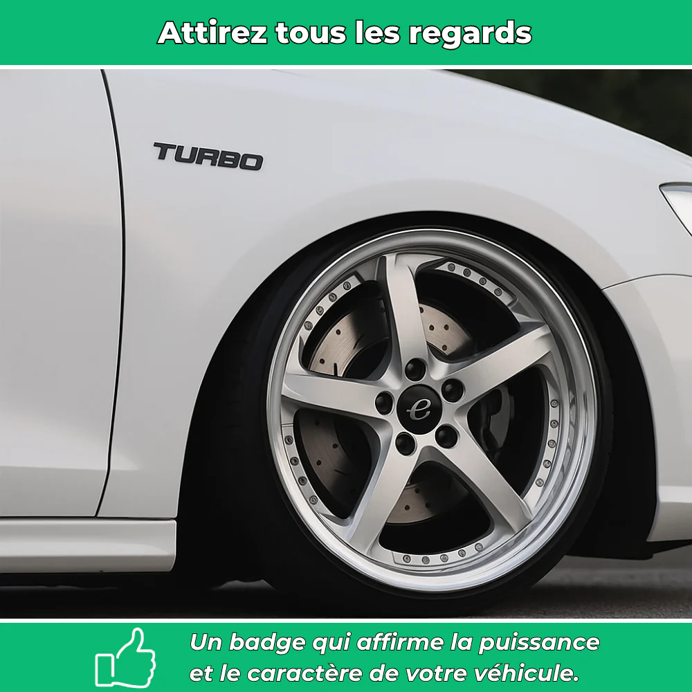 TurboStyle – Autocollant métal sport pour carrosserie auto - Image 3