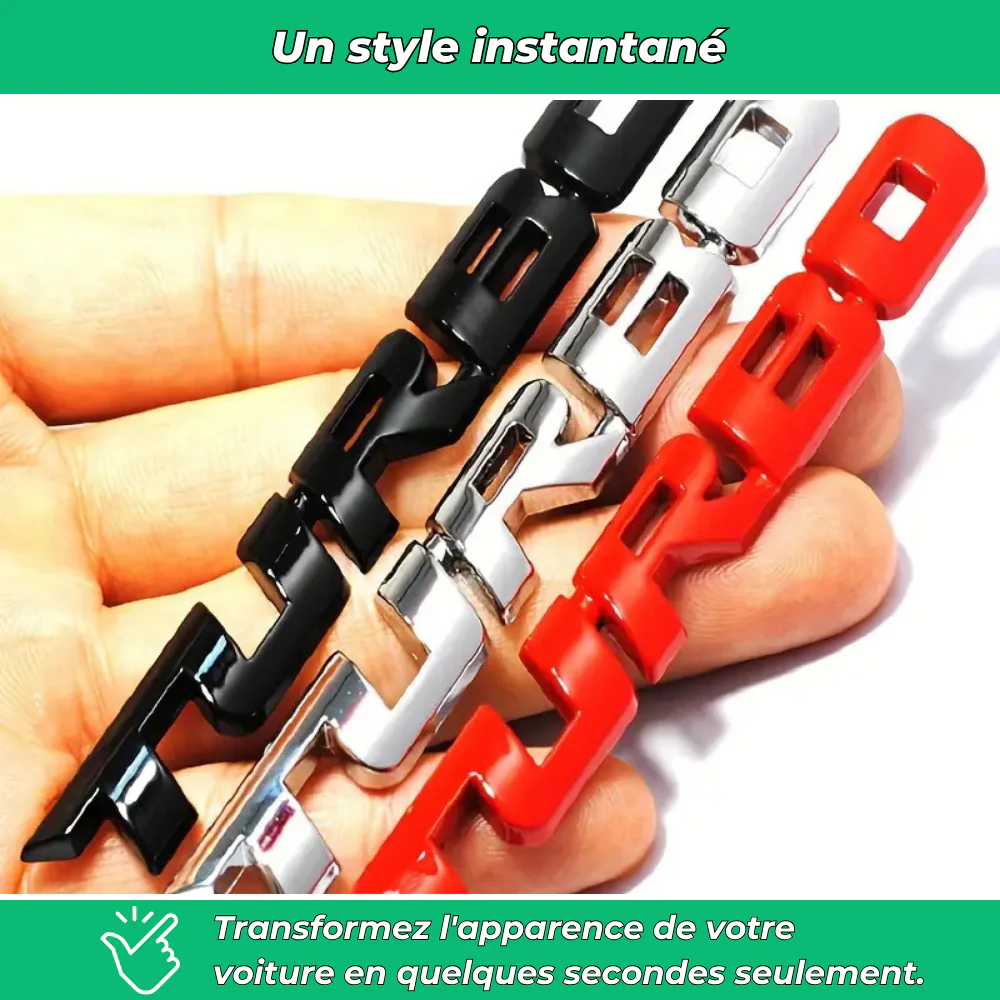 TurboStyle – Autocollant métal sport pour carrosserie auto - Image 4