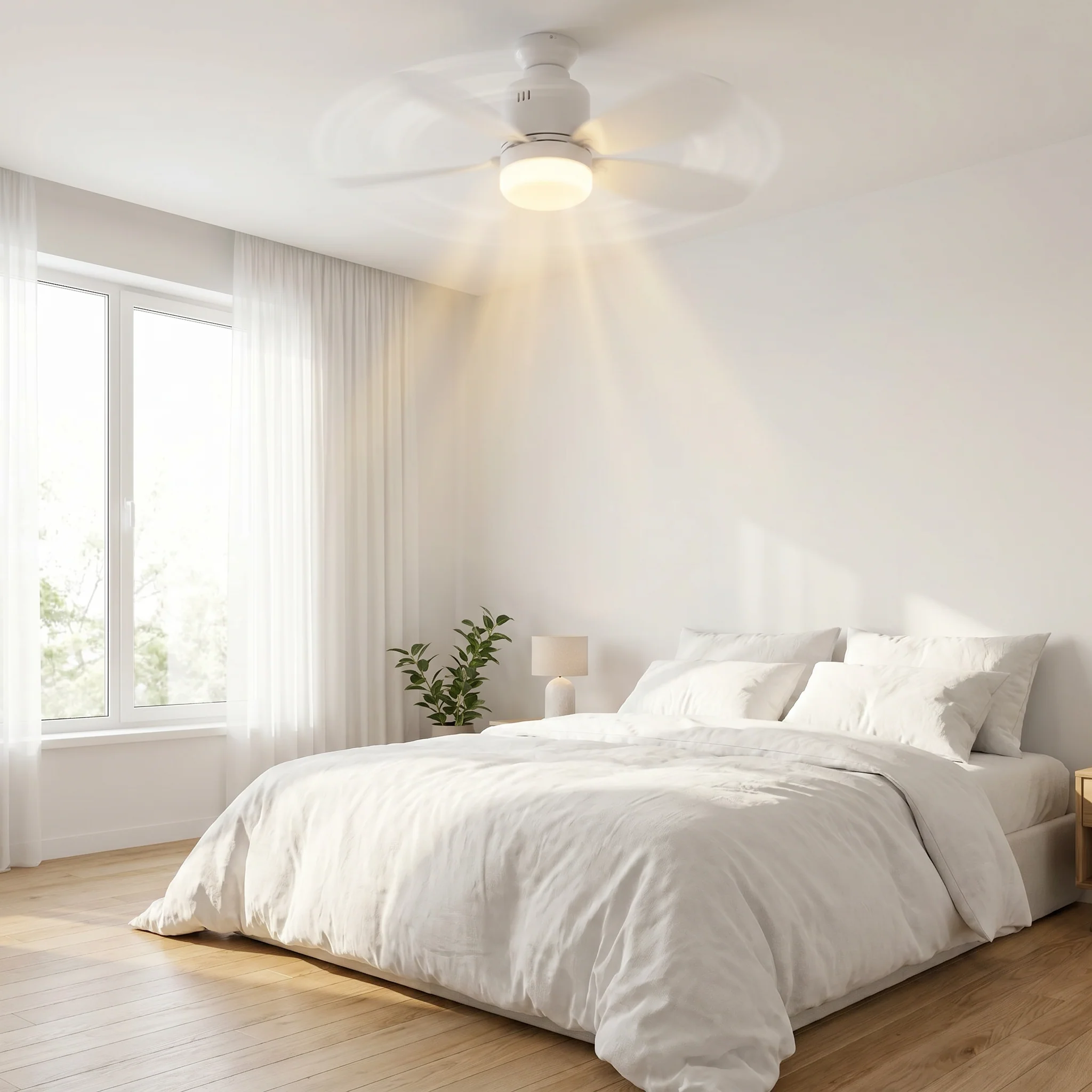 Ventilateur de Plafond avec LED Silencieux & Connecté | Ventilateur Plafonnier 5 Pales avec Télécommande - Image 4