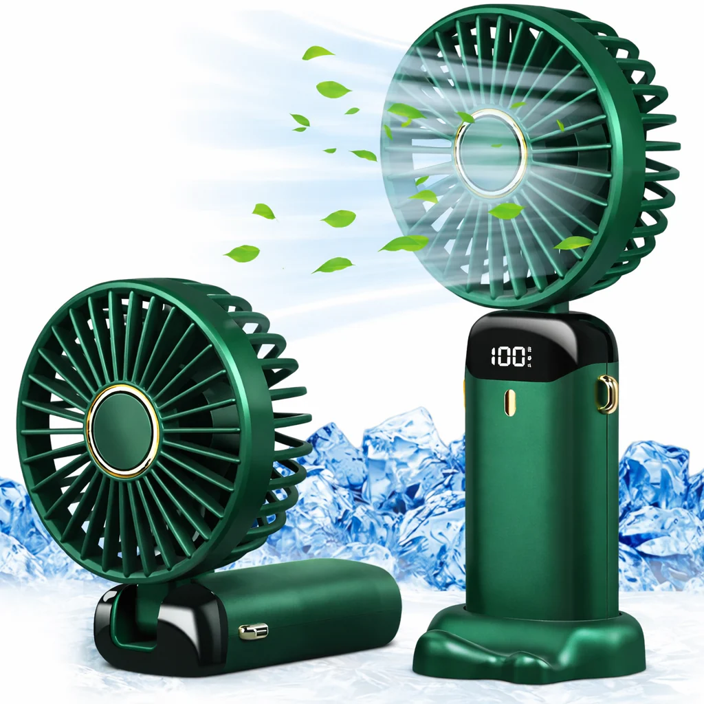 Ventilateur Portable USB Rechargeable 5 Vitesses | Mini Ventilateur Pliable avec Écran LED | Fraîcheur Optimale Bureau Voyage - Image 7