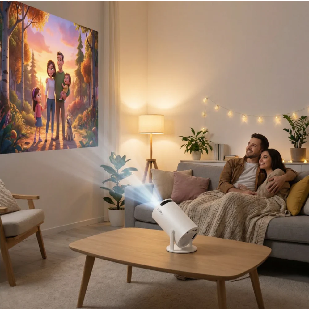 VéoPro | Projecteur Cinéma Portable 4K WiFi Double Bande Android – Mini Vidéoprojecteur HD Home Cinéma 180° - Image 2