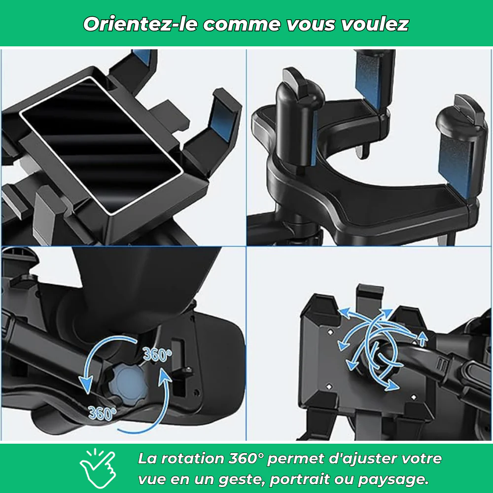 VisionGrip 360 – Support Téléphone Voiture Rotatif - Image 4