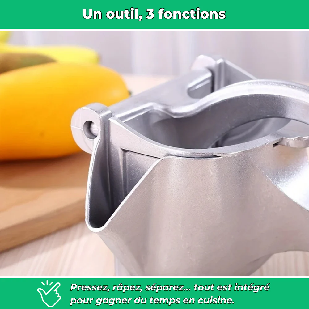 Zestio | Presse-agrumes manuel en acier | 3-en-1 pour jus frais - Image 4